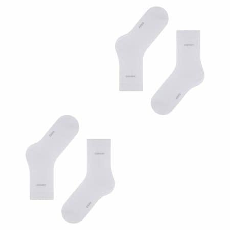 ESPRIT Basic Easy White, 2-pack enfärgad vita damstrumpor bild uppifrån