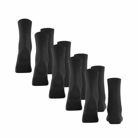 ESPRIT Solid Black, 5-pack svarta damstrumpor, bild bakifrån