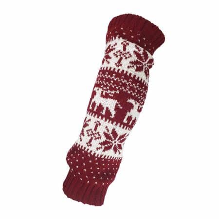 BOOM Legwarmers Winter Cherry, stickad benvärmare i röd