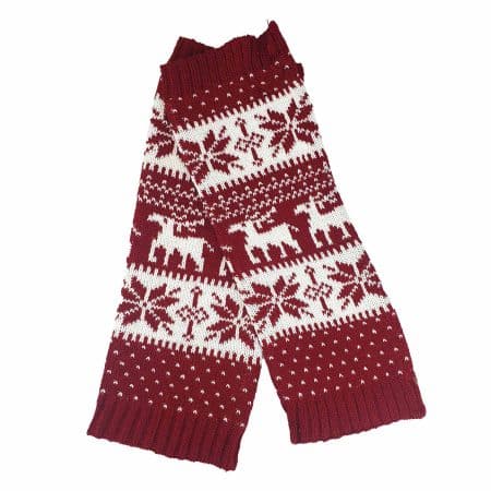 BOOM Legwarmers Winter Cherry, stickad benvärmare i röd