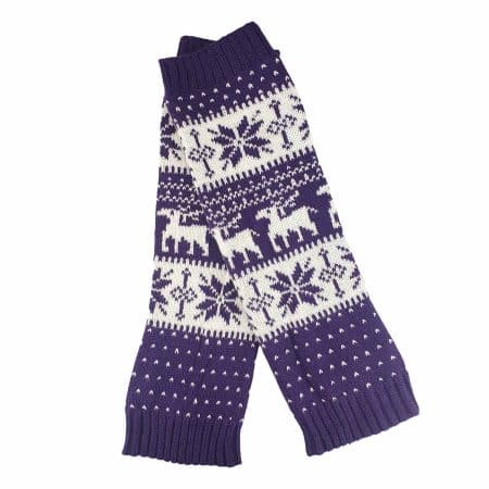 BOOM Legwarmers Winter Plum, stickad benvärmare i lila